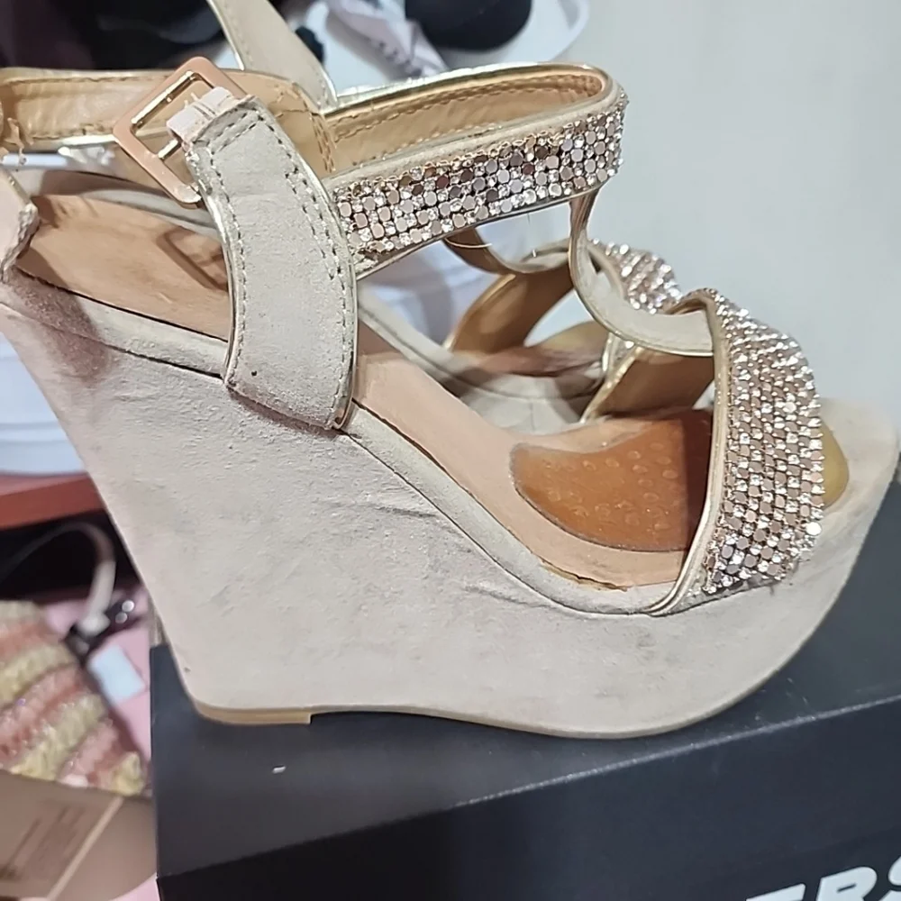 Aldo Y2k Wedges With Rhinestones.  Size 6